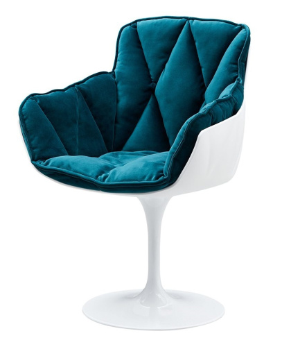 Дизайнерское кресло DC1571D(V2) белый/бирюзовый фото Дизайнерское кресло DC1571D(V2) белый/бирюзовый. Фото №2