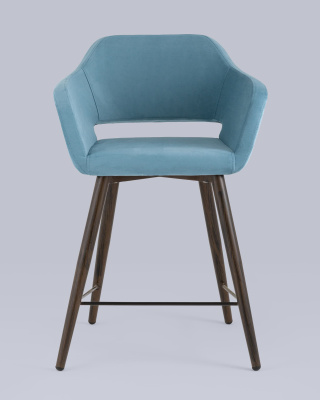 Стул полубарный Саймон велюр пыльно-голубой. Фото №5