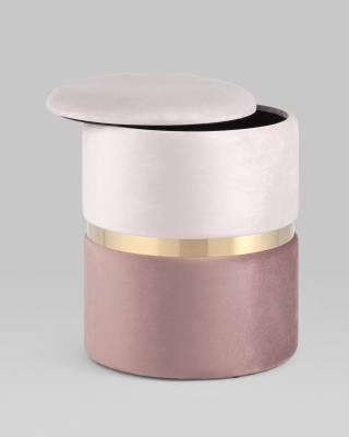 Пуф Кэрри с ящиком велюр розовый. Фото №4