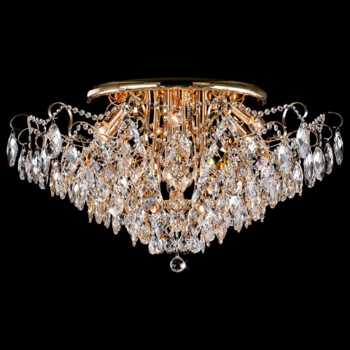 Потолочная люстра Eurosvet Crystal 10081/12 золото/прозрачный хрусталь Strotskis. Фото №2