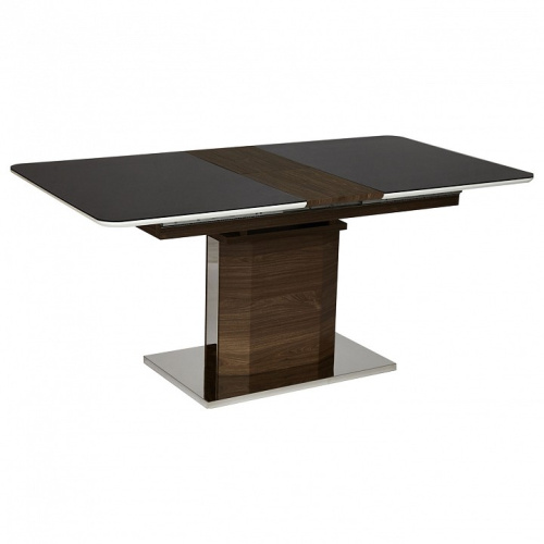 Стол RADCLIFFE( Mod. EDT-VG002) мдф high glossy, закаленное стекло, 140/170х90х75см, коричневый, стекло черное. Фото №2
