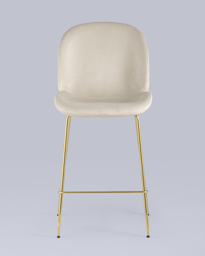 Стул полубарный Beetle со спинкой бежевый. Фото №5