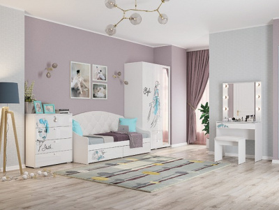 Гламур Софа белый/белый глянец. Фото