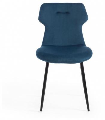 Стул Secret De Maison ROBOCOP (mod. DC0128) вельвет/металл, 57 х 46 х 85 см , синий (HLR 63)/черный   (поставляется по 4 шт). Фото
