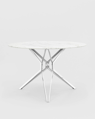 Стол обеденный Балтимор D120 белый стеклянный. Фото №3