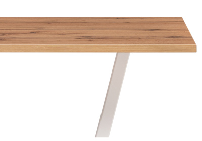 Стол деревянный Мичиган Лофт 110х70 25 мм дуб вотан / белый матовый. Фото №4