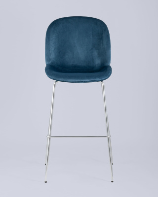 Стул барный Beetle со спинкой маренго хромированные ножки. Фото