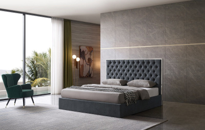 Кровать LBD1704 серая с ящиком для белья. Фото №2