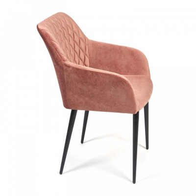 Кресло BREMO (mod. 708) ткань/металл, 58х55х83 см, высота до сиденья 48 см, коралловый barkhat 15 /черный (поставляется по 4 шт). Фото №2