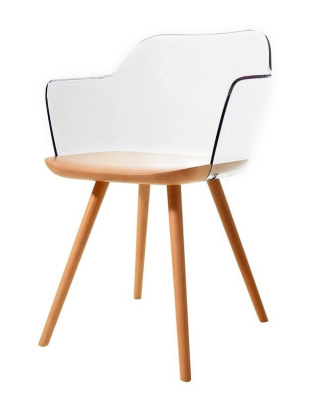 Стул PC-S097 прозрачный/бук. Фото №2