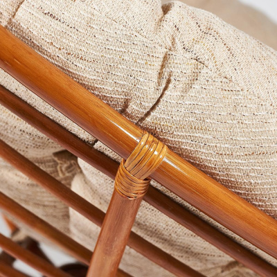 Кресло из ротанга Papasan 23/01 + Подушка Cognac. Фото