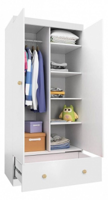 Шкаф платяной Polini kids Fun 890, белый. Фото