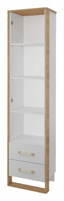 Сити СТЛ.336.02 Шкаф 1 дв. с 2-мя ящ. Бело-серый/Дуб небраска. Фото №2