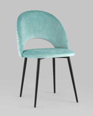 Стул Меган велюр с ромбами пыльно-голубой. Фото №3